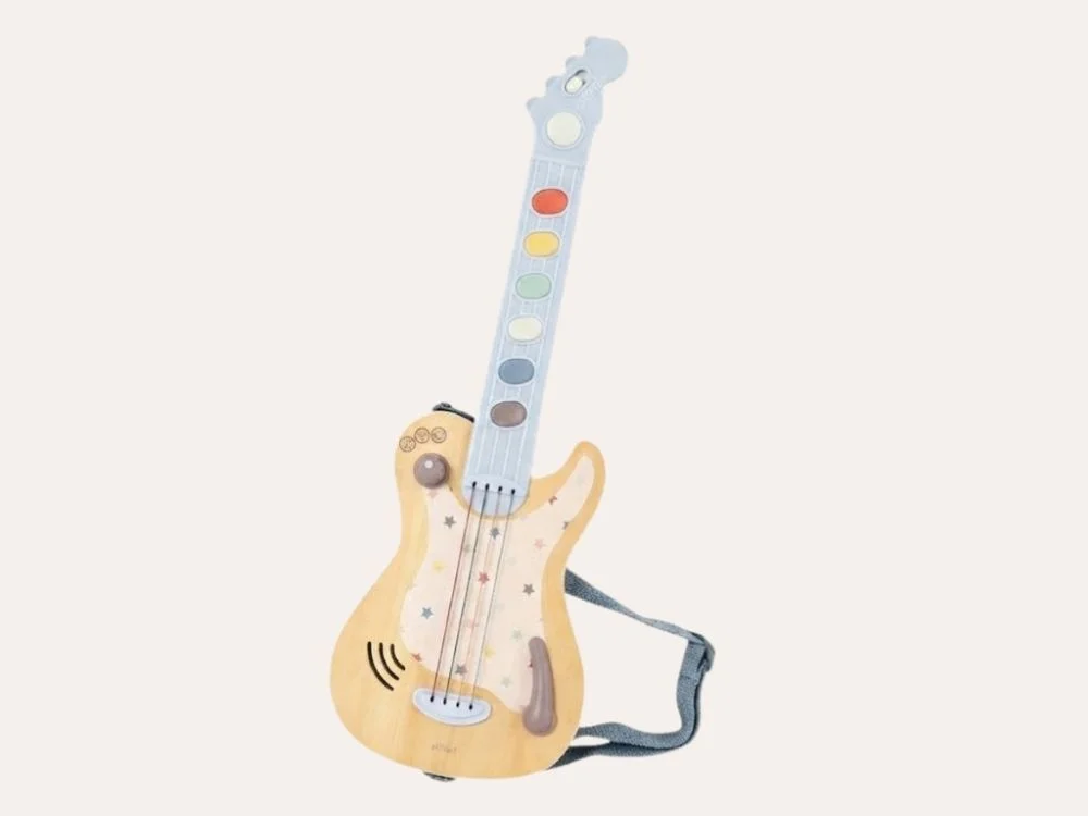Vaikiška elektrinė gitara su spalvotais mygtukais ir diržu