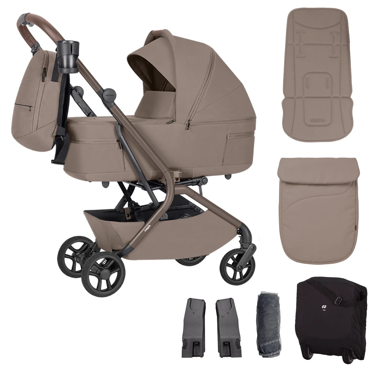 Vežimėlis 2 in 1 Carrello Magia 2.0, spalva Cocoa Beige