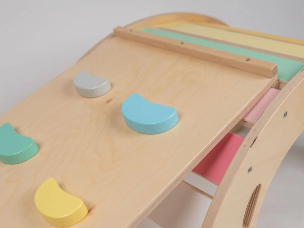 Montessori sūpynės su čiuožykla ir laipiojimo sienele - Image 15