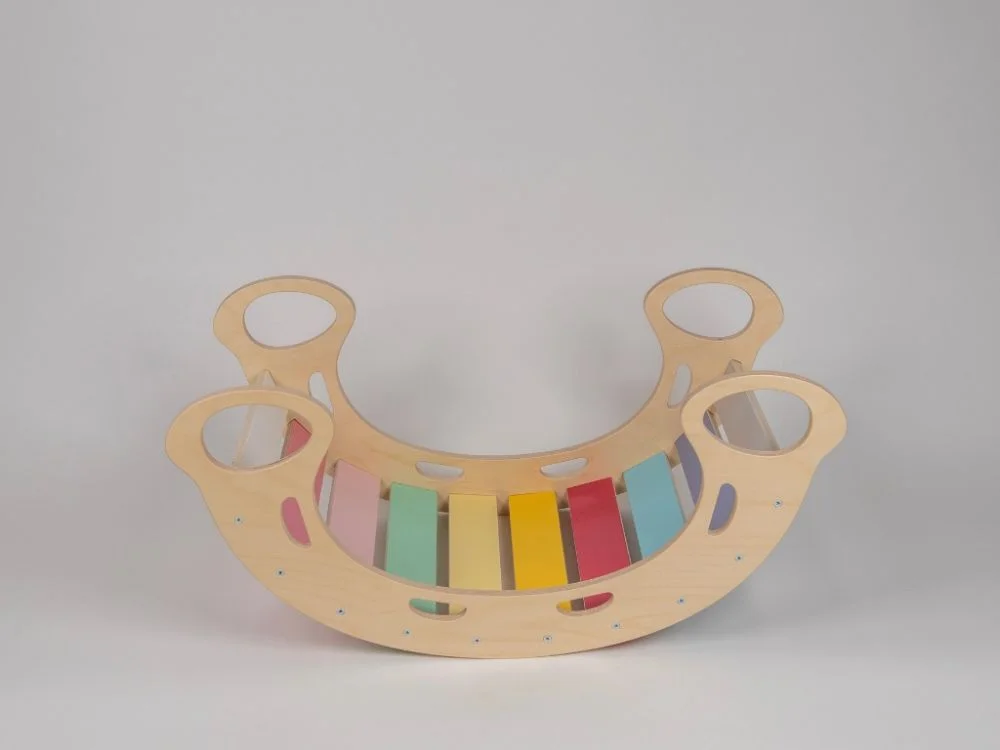 Montessori sūpynės su čiuožykla ir laipiojimo sienele - Image 11