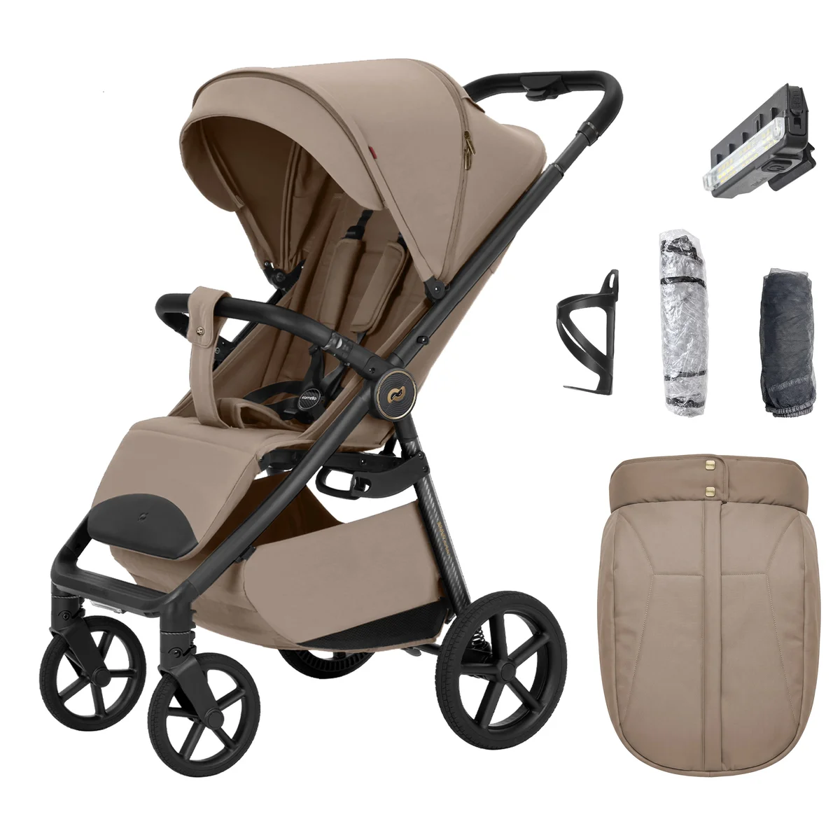 Sportinis vežimėlis Carrello Bravo Carbon, spalva Ketch Beige