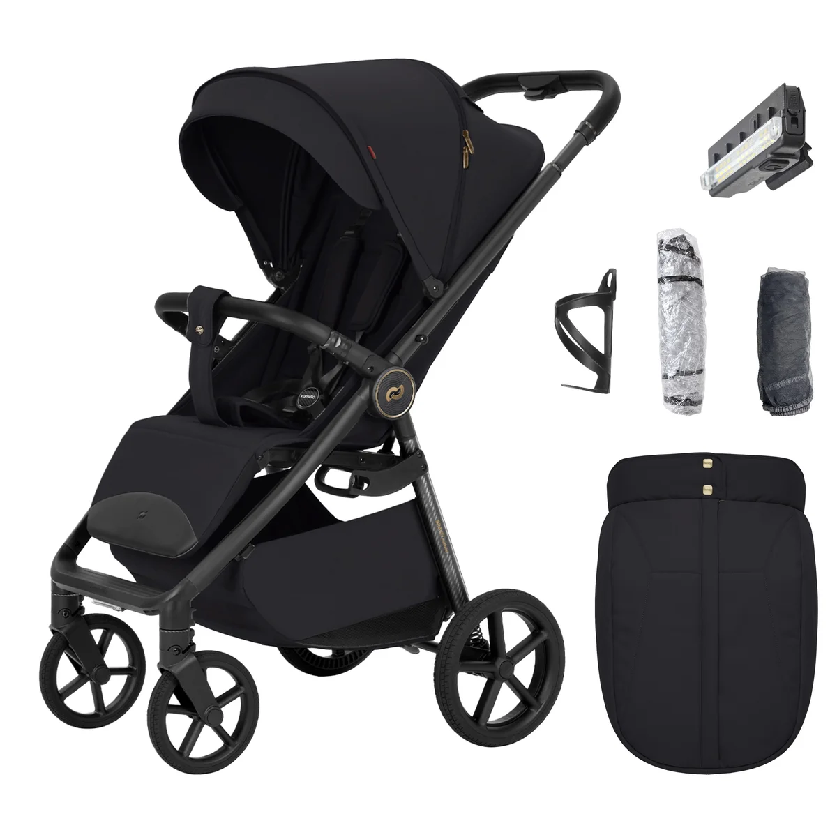 Sportinis vežimėlis Carrello Bravo Carbon, spalva Deep Black