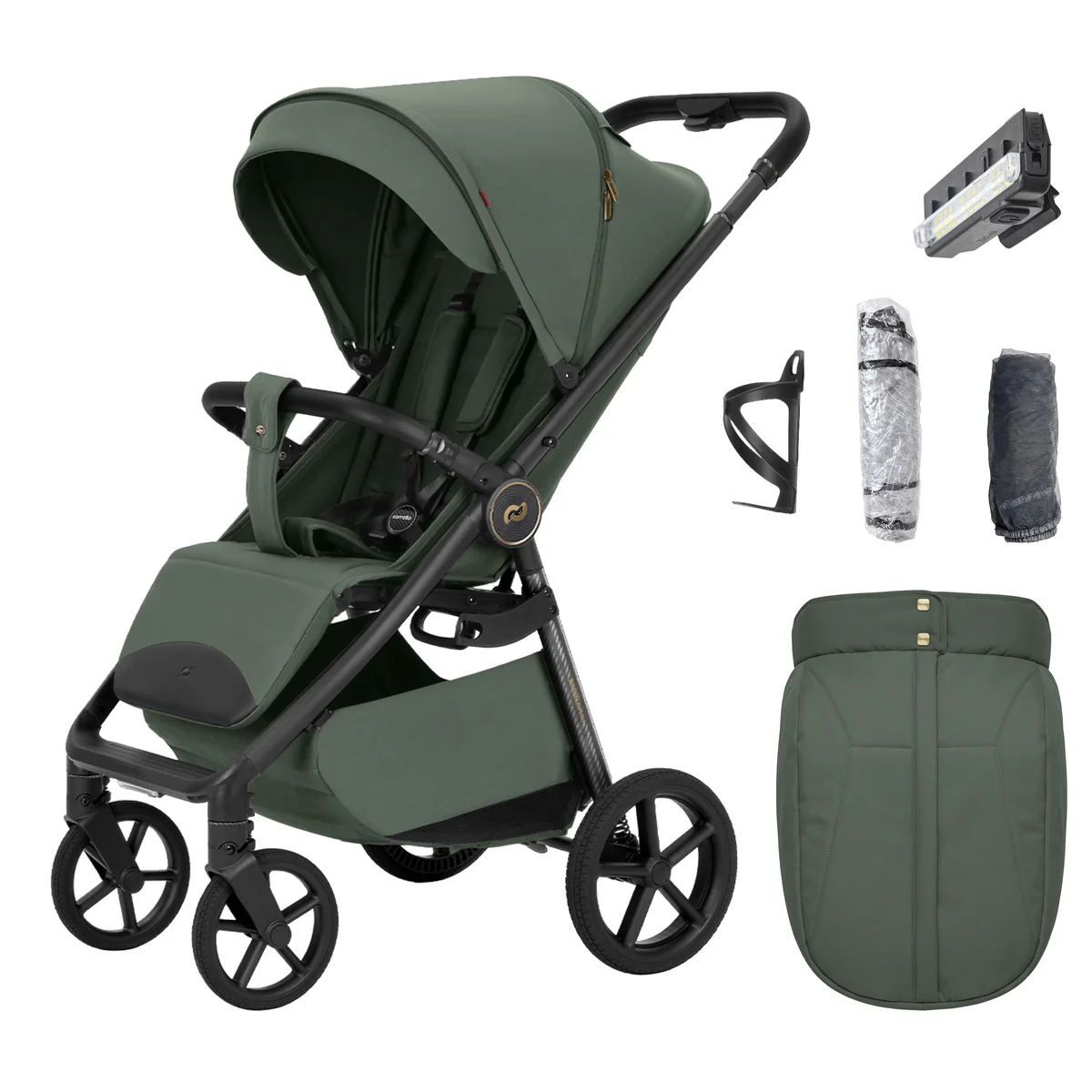Sportinis vežimėlis Carrello Bravo Carbon, spalva Tropic Green