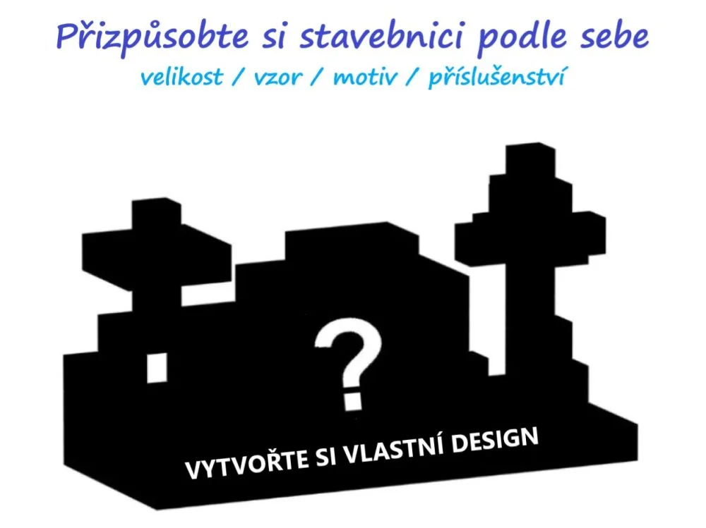 Statinio siluetas su klaustuku: iš kaladėlių galima sugalvoti savo statinį