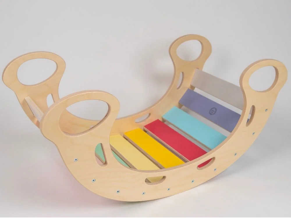 Montessori sūpynės su čiuožykla ir laipiojimo sienele - Image 22