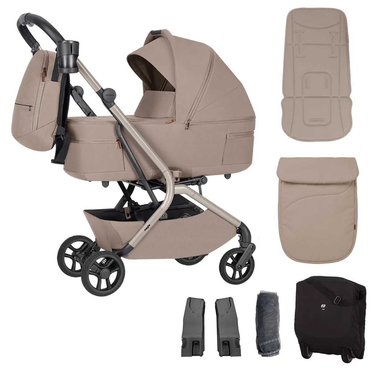 Vežimėlis 2 in 1 Carrello Magia 2.0, spalva Spice Beige
