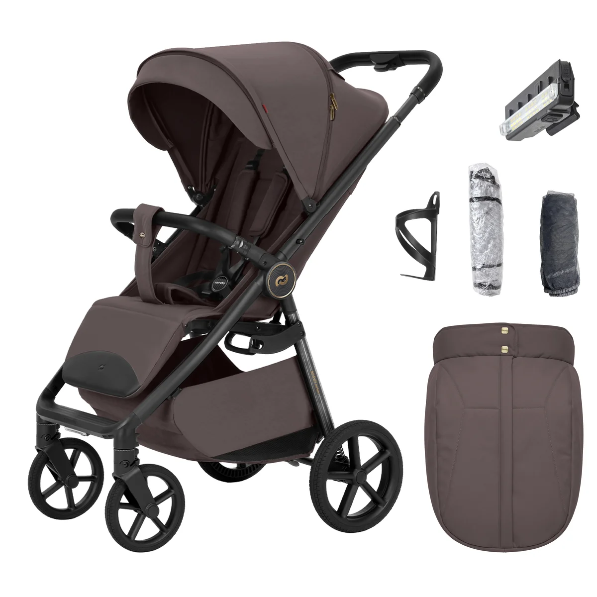 Sportinis vežimėlis Carrello Bravo Carbon, spalva Mineral Brown