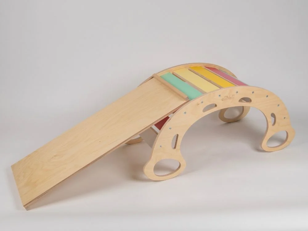 Montessori sūpynės su čiuožykla ir laipiojimo sienele - Image 17